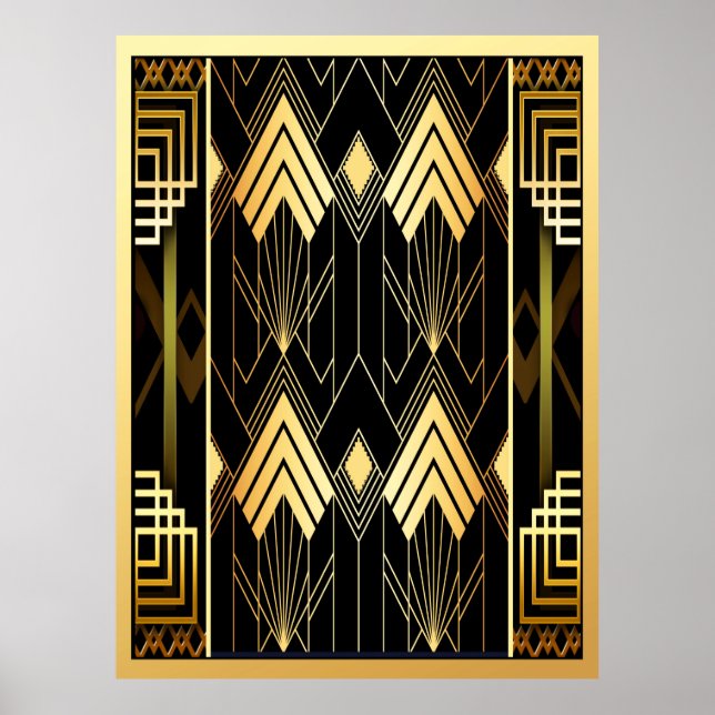 Art Deco Style Geometric Poster (Front)