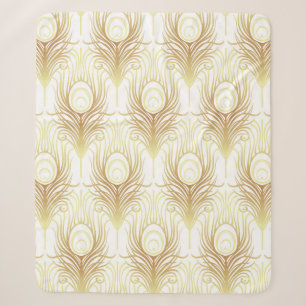 Art deco style geometric seamless pattern in black sherpa blanket