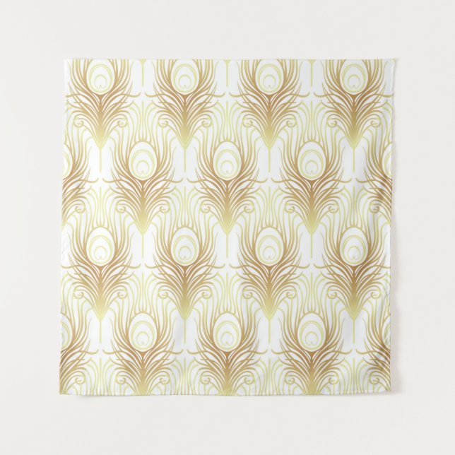 Art deco style geometric seamless pattern in black tapestry (Front)