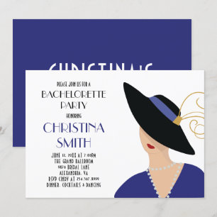 Art Deco Style  Girls Night Out Bachelorette Party Invitation