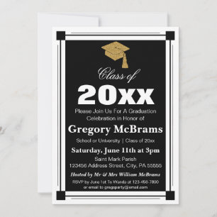 Art Deco Style Graduation Party Invitation