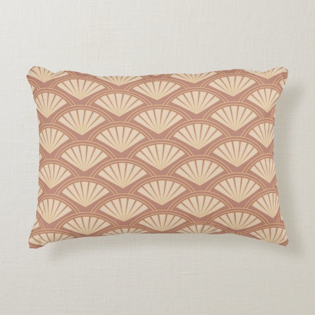 Art Deco style pattern in rose colour Decorative Cushion (Front)