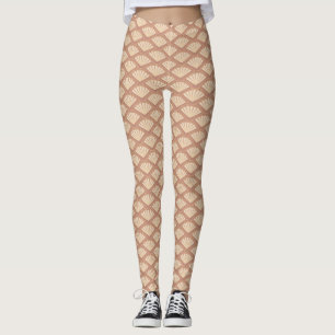 Art Deco style pattern in rose colour  Leggings
