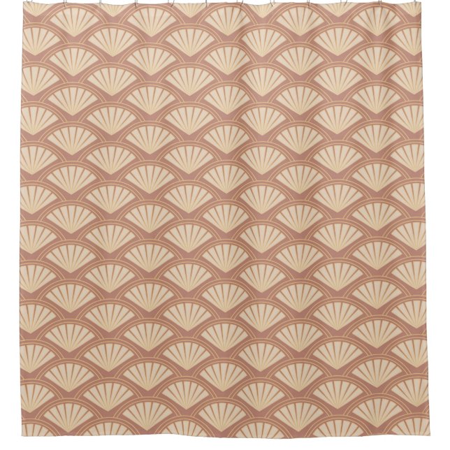 Art Deco style pattern in rose colour Shower Curtain (Front)