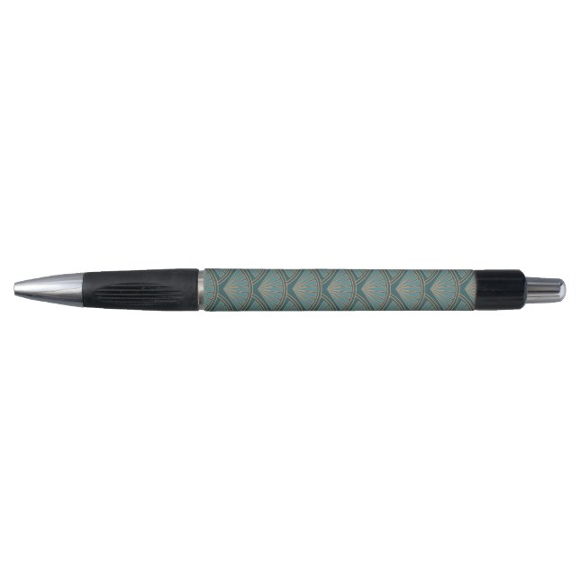 Art Deco style pattern in teal blue colour (Front)