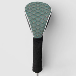 Art Deco style pattern in teal blue colour Golf Head Cover