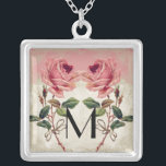 Art Deco Style Peacock Vintage Lace Silver Plated Necklace<br><div class="desc">COLOR PALETTE: rose, cream, tan, aqua blue, royal blue, green purple and gold. DESIGN COLLECTION: Beautiful to use for bridesmaid, maid of honour and other wedding party jewellery. This artwork is a mix of brand new watercolors by Audrey Jeanne Roberts and layers of vintage art elements including:Carved etched printer's ornament...</div>