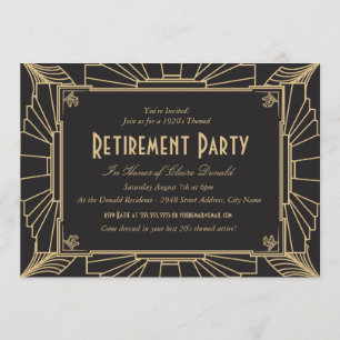 Art Deco Style Retirement Party Invitation