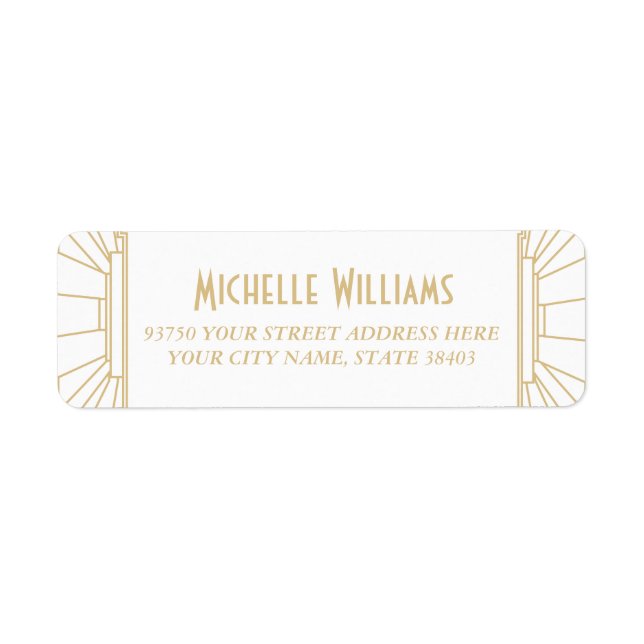 Art Deco Style Return Address Labels (Front)