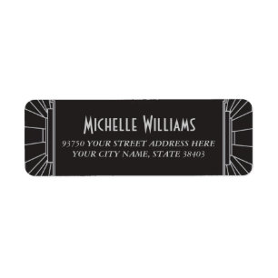 Art Deco Style Return Address Labels (Silver)