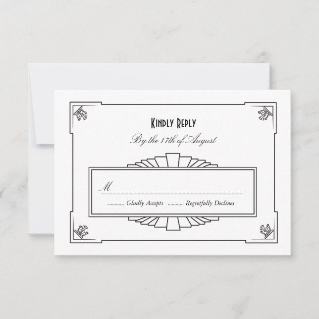 Art Deco Style RSVP Card (Front)