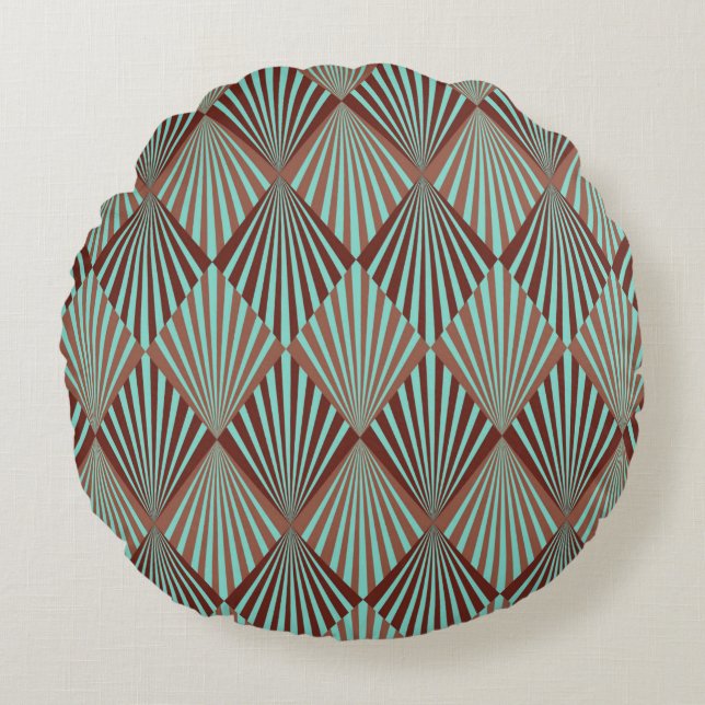 Art Deco style seamless pattern texture Round Cushion (Front)