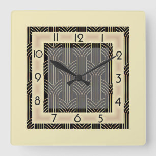 Art Deco style Square Wall Clock