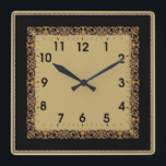 Art Deco style Square Wall Clock<br><div class="desc">Great clock design. You will love it like others. Be free to use this design for other product you like or to customise and add your text. Follow me for more. Thank you. Have a nice day.</div>