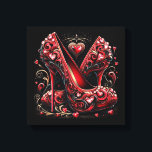 Art Deco Style Stiletto High Heels Canvas Print<br><div class="desc">Art Deco Style Red Stiletto High Heels with Diamond Shaped Hearts Give your walls a contemporary and modern look with these high definition acrylic prints. Your image is printed on archival quality photographic paper and mounted on sturdy acrylic, creating a unique and dimensional visual statement! Ready to hang and easy...</div>