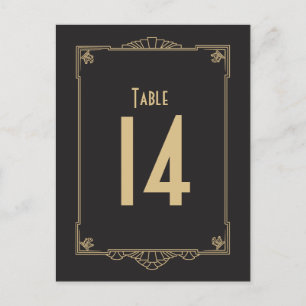 Art Deco Style Table Numbers Postcard