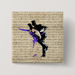 Art Deco style vintage dancers 15 Cm Square Badge