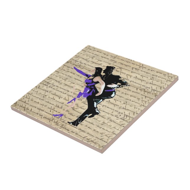 Art Deco style vintage dancers Tile (Side)