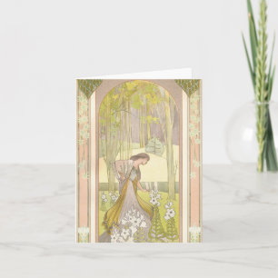 Art Deco Style Vintage Note Card - blank