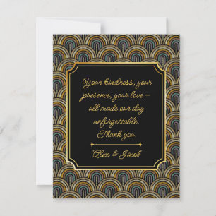 Art Deco Style Wedding Thank You Card