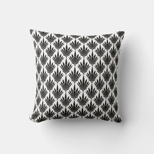 Art Deco Stylish Monochrome Cushion (Front)