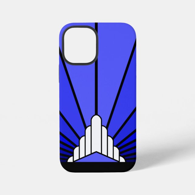 Art deco sun blue iPhone case (Back)