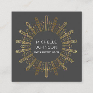Art deco sun business card