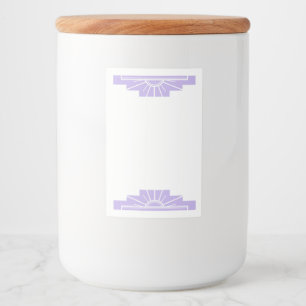 Art deco sun element in pale purple food label