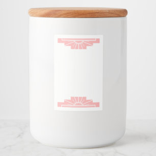 Art deco sun element in peach food label