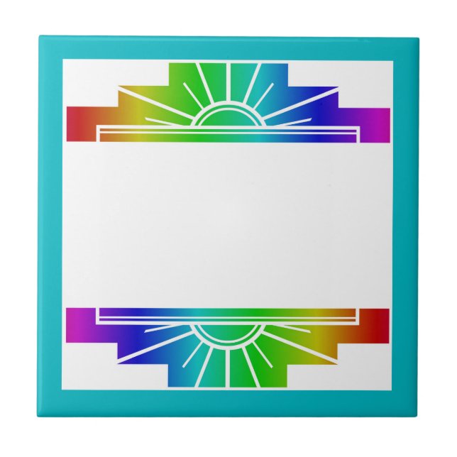 Art deco sun element in rainbow tile (Front)
