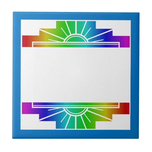 Art deco sun element in rainbow tile (Front)