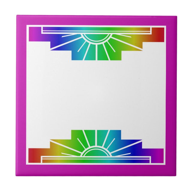 Art deco sun element in rainbow tile (Front)