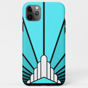 Art deco sun in aqua Case-Mate iPhone case