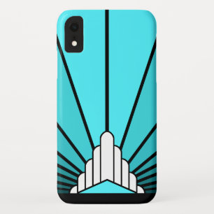 Art deco sun in aqua iPhone / iPad case