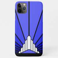 Art deco sun in blue