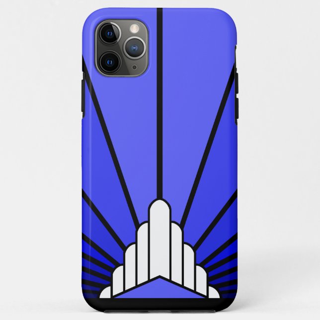 Art deco sun in blue Case-Mate iPhone case (Back)