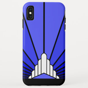 Art deco sun in blue iPhone / iPad case