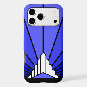 Art deco sun in blue iPhone / iPad case