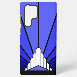 Art deco sun in blue samsung galaxy case