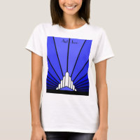 Art deco sun in blue