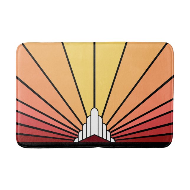 Art deco sun in dawn bath mat (Front)