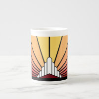 Art deco sun in dawn