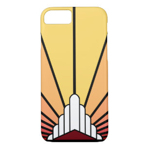 Art deco sun in dawn Case-Mate iPhone case