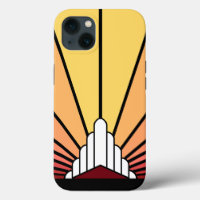Art deco sun in dawn