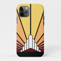 Art deco sun in dawn