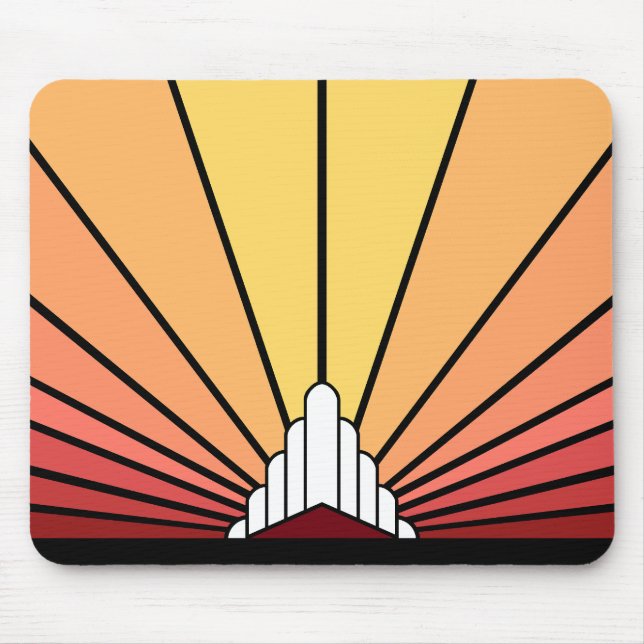 Art deco sun in dawn mouse pad (Front)