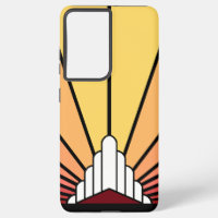 Art deco sun in dawn