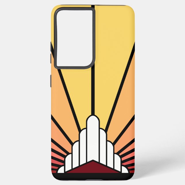 Art deco sun in dawn samsung galaxy s21+ case (Back)