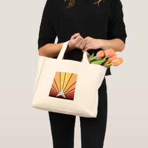 Art deco sun in dawn Tote Bag