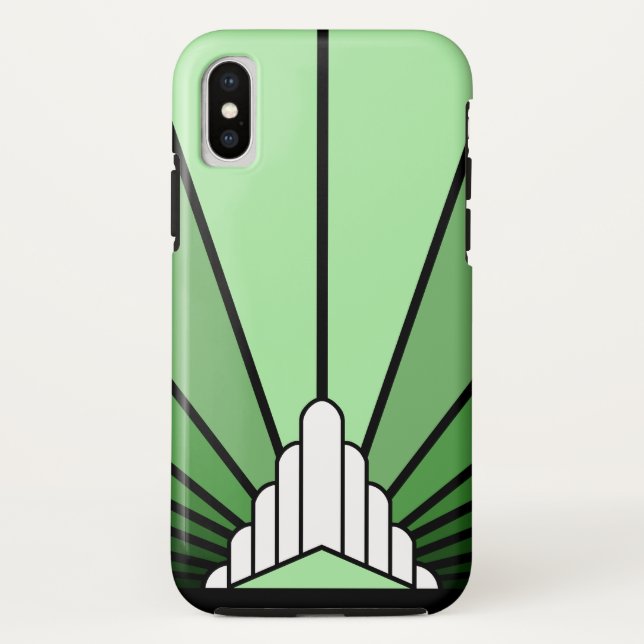 Art deco sun in green Case-Mate iPhone case (Back)